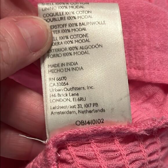 Free People Pink Chloe Smocked Tie Back Crop in Aurora Pink OB1410102 Size Small - Picture 10 of 11